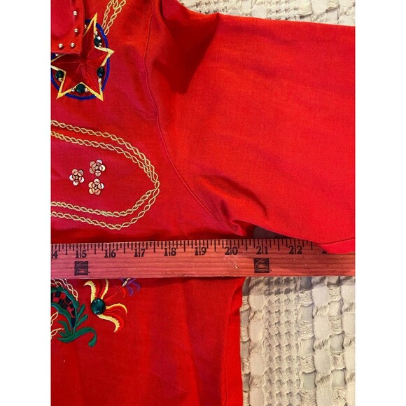 Vintage Harbour Vue Blouse 1980's Gemstone Jeweled Button Up Shirt Size 12 Top - Picture 10 of 12